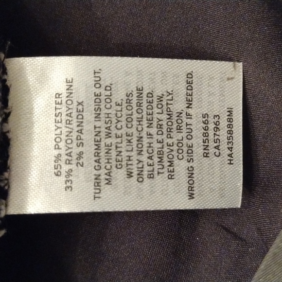 Halogen Bold Plaid Houndstooth Pant with Waist Tie Belt, Size 4, Black/White NWT - Picture 8 of 8